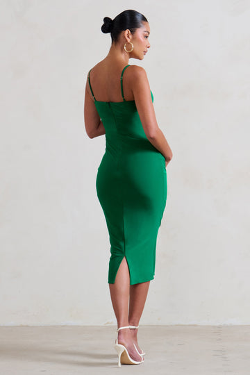Raquel Green Maternity Cami Midi Dress With Split